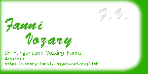 fanni vozary business card