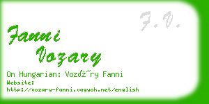 fanni vozary business card